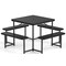 Outdoor Picnic Table Set for 4-8 with Umbrella Hole and Weatherproof Benches